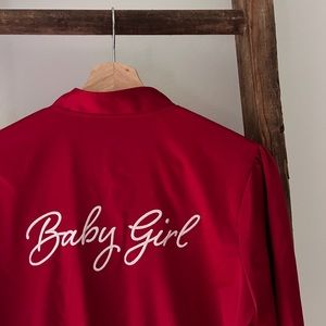 Baby Girl Red Bomber Jacket